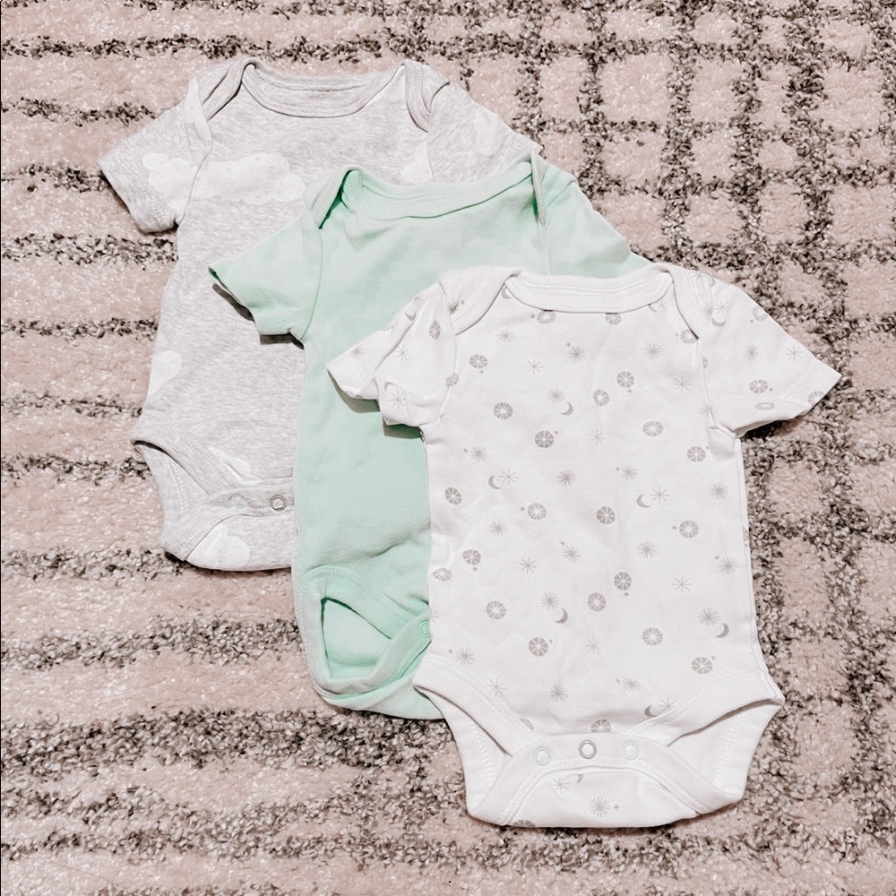 3pk Cloud Island Newborn Onesies